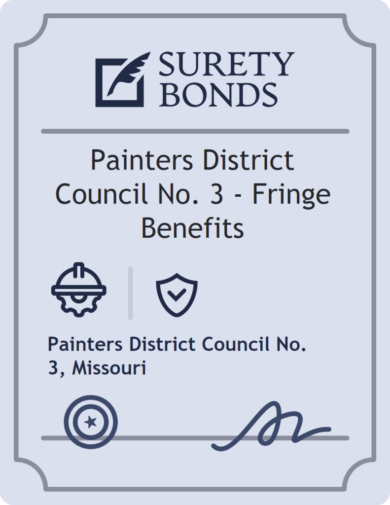Surety bond badge for Painters District Council No. 3 - Fringe Benefits