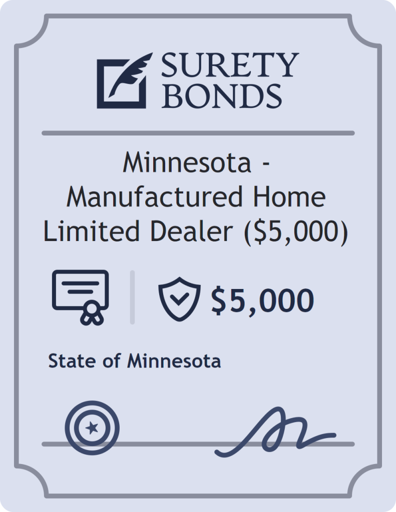 Surety bond badge for Minnesota - Manufactured Home Limited Dealer ($5,000)