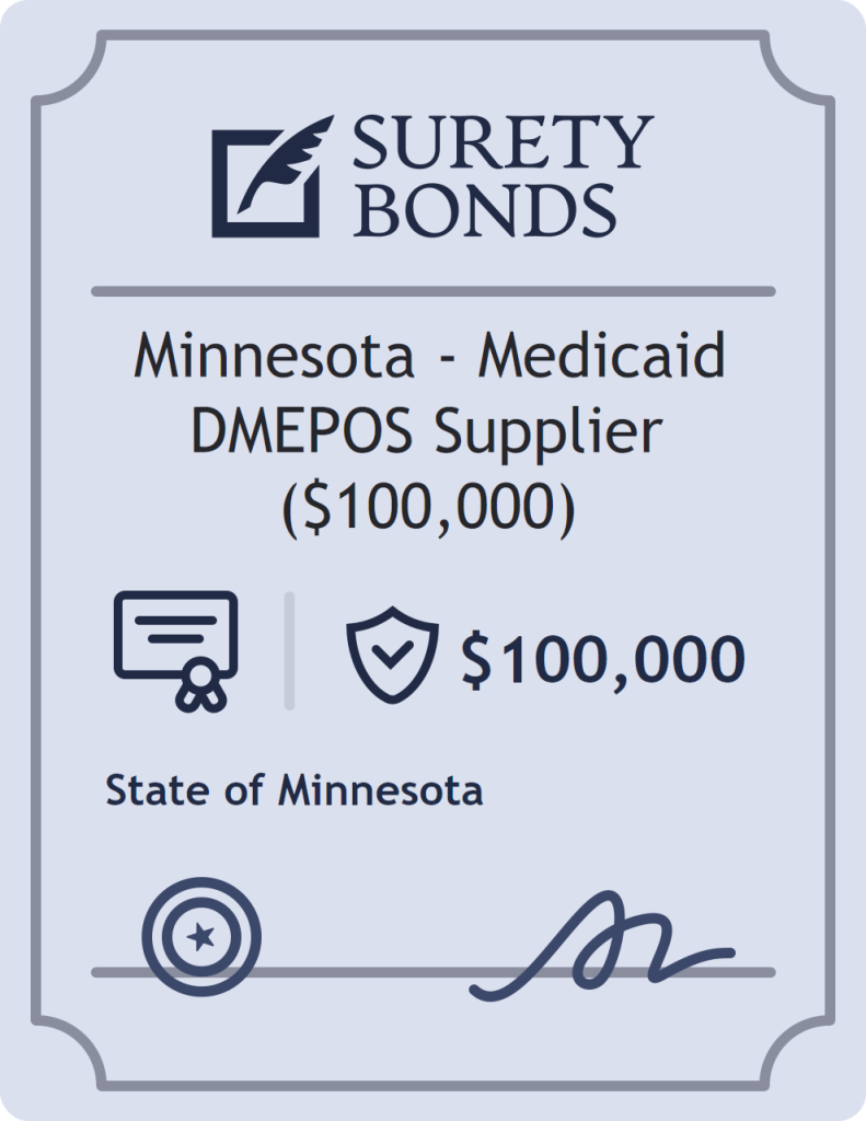 Surety bond badge for Minnesota - Medicaid DMEPOS Supplier ($100,000)
