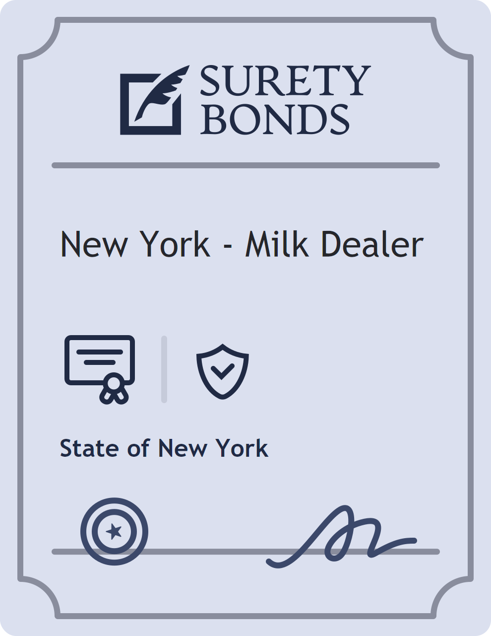 Surety bond badge for New York - Milk Dealer