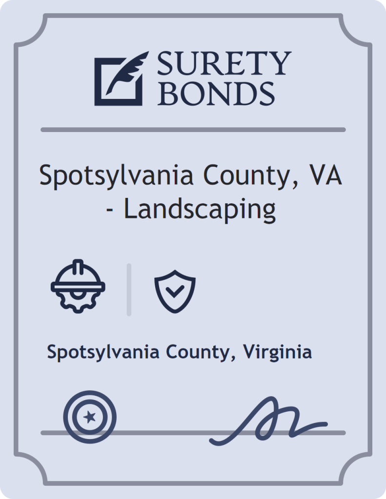 Surety bond badge for Spotsylvania County, VA - Landscaping