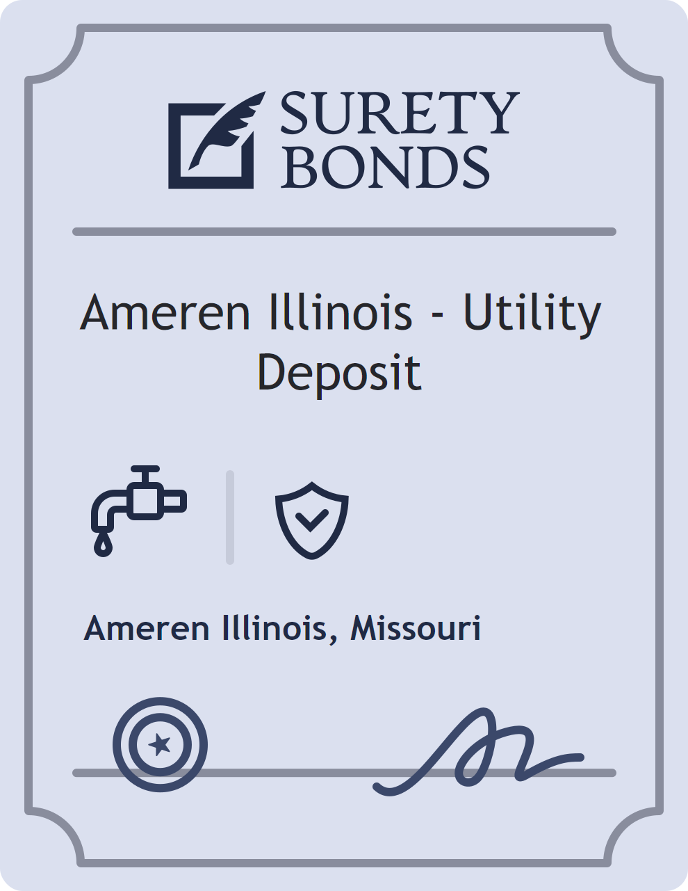 Surety bond badge for Ameren Illinois - Utility Deposit