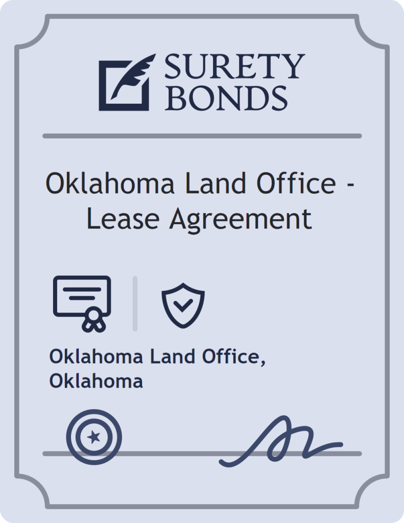 Surety bond badge for Oklahoma Land Office - Lease Agreement
