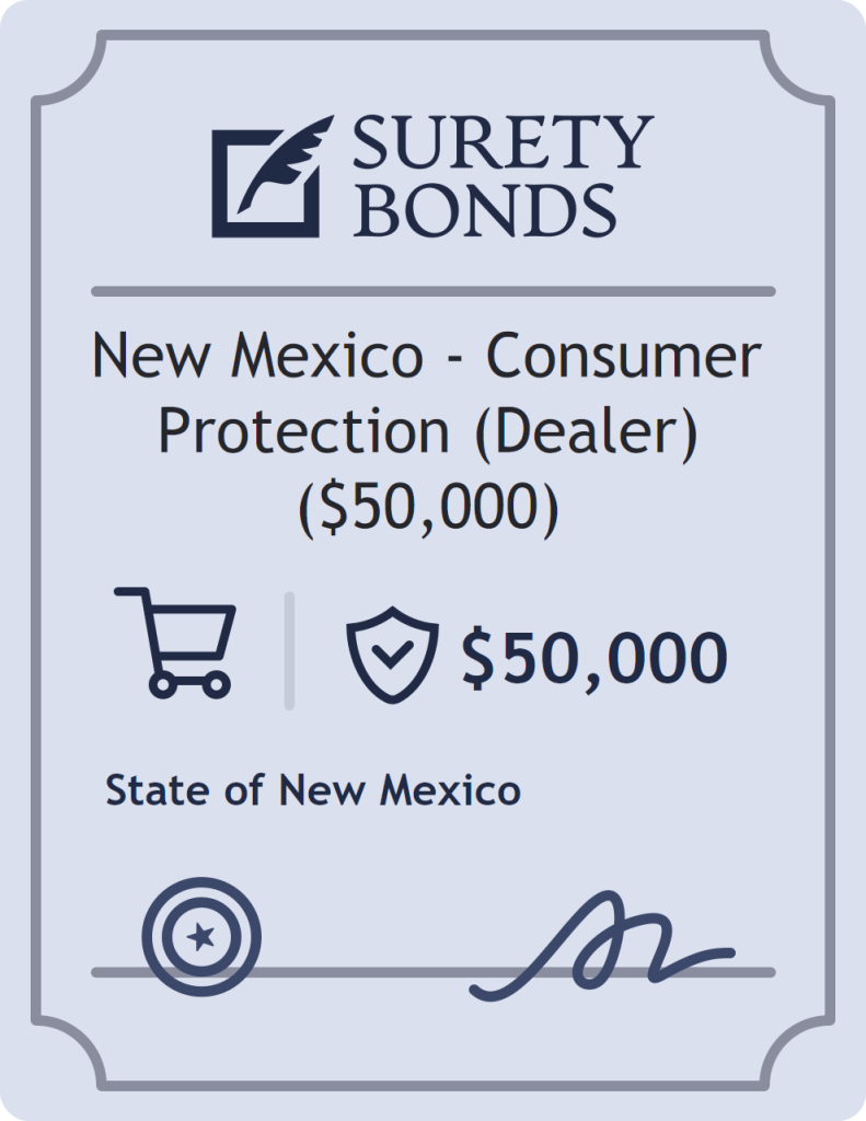 Surety bond badge for New Mexico - Consumer Protection (Dealer) ($50,000)
