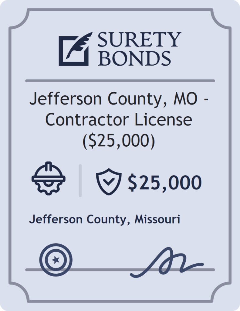 Surety bond badge for Jefferson County, MO - Contractor License ($25,000)