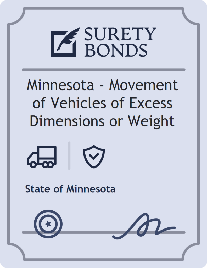 Surety bond badge for Minnesota - Movement of Vehicles of Excess Dimensions or Weight