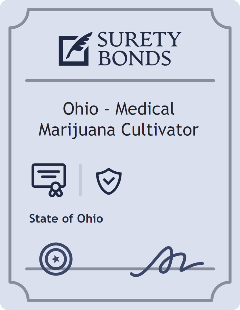Surety bond badge for Ohio - Medical Marijuana Cultivator