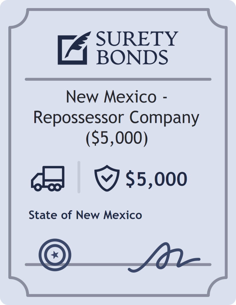 Surety bond badge for New Mexico - Repossessor Company ($5,000)