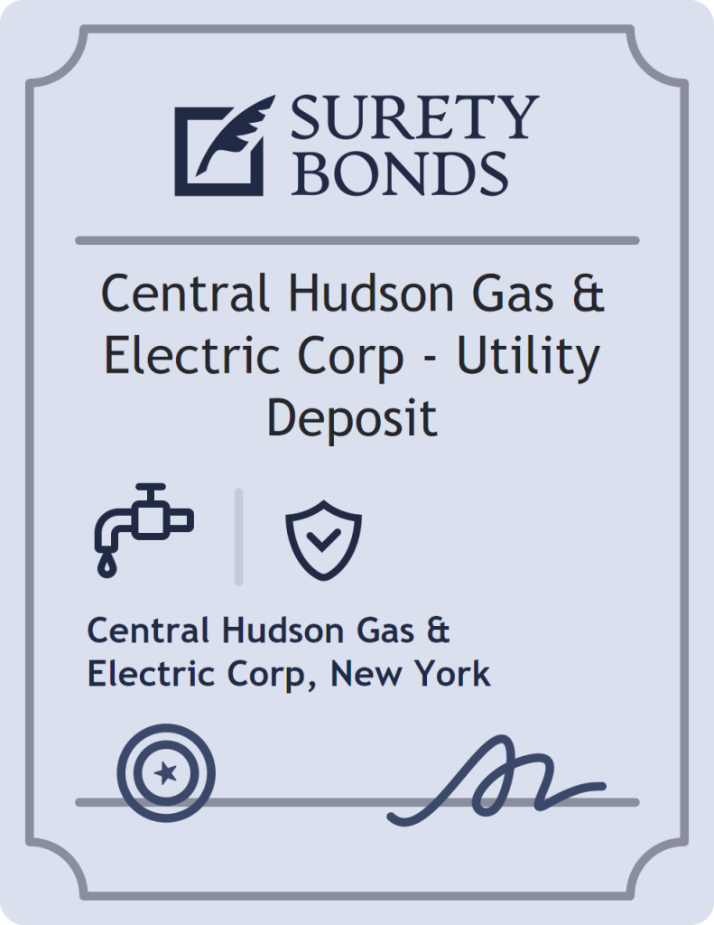 Surety bond badge for Central Hudson Gas & Electric Corp - Utility Deposit