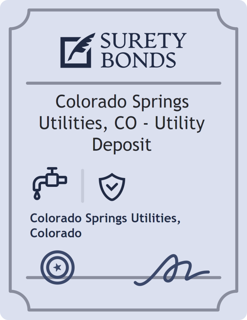 Surety bond badge for Colorado Springs Utilities, CO - Utility Deposit