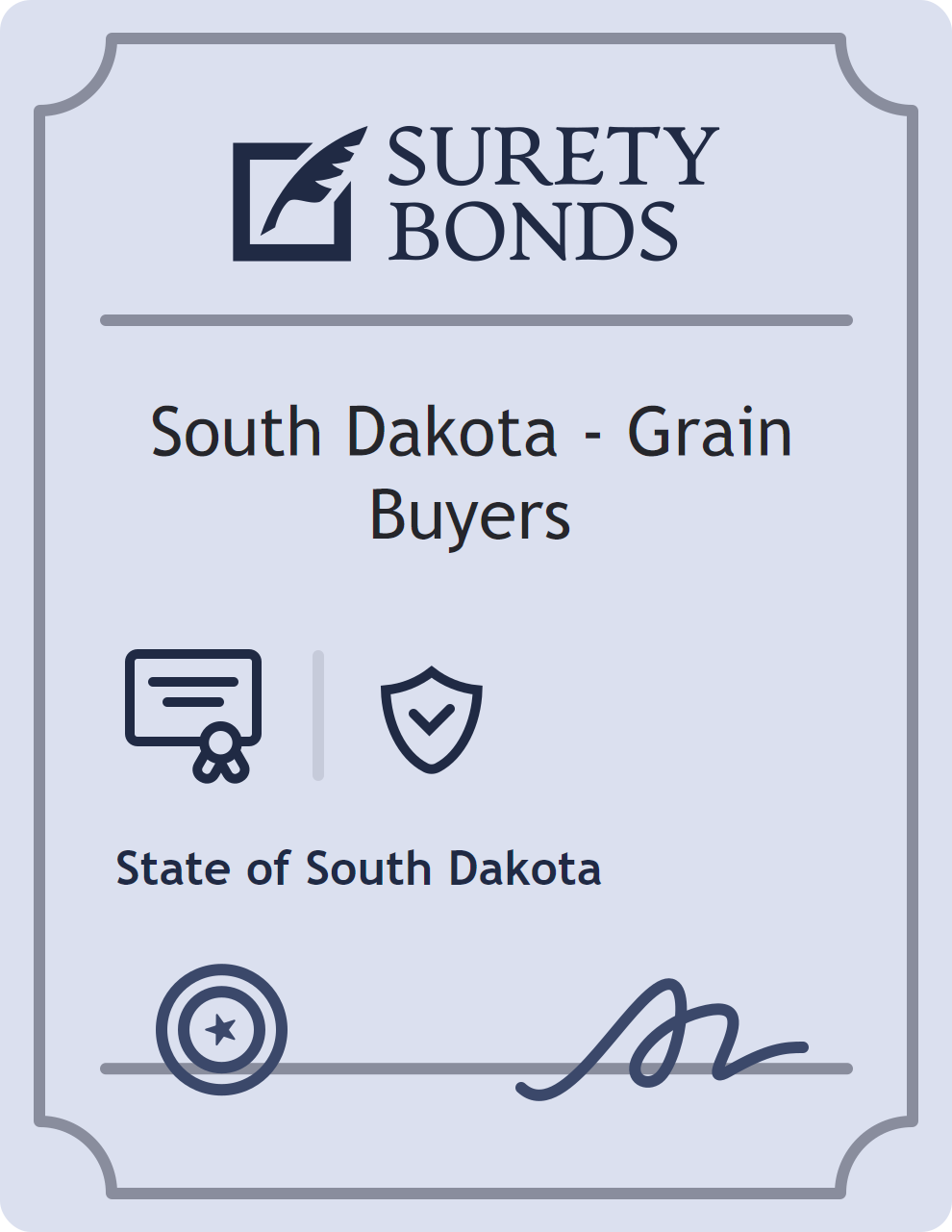 Surety bond badge for South Dakota - Grain Buyers