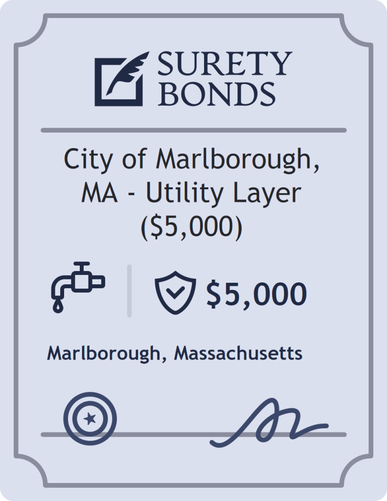 Surety bond badge for City of Marlborough, MA - Utility Layer ($5,000)