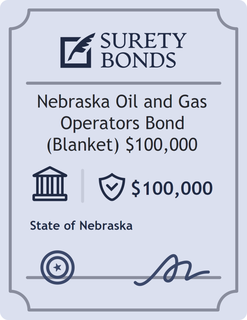 Surety bond badge for Nebraska Oil and Gas Operators Bond (Blanket) $100,000