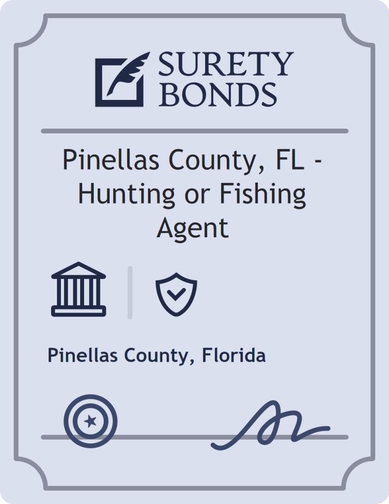 Surety bond badge for Pinellas County, FL - Hunting or Fishing Agent