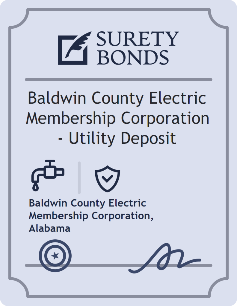 Surety bond badge for Baldwin County Electric Membership Corporation - Utility Deposit