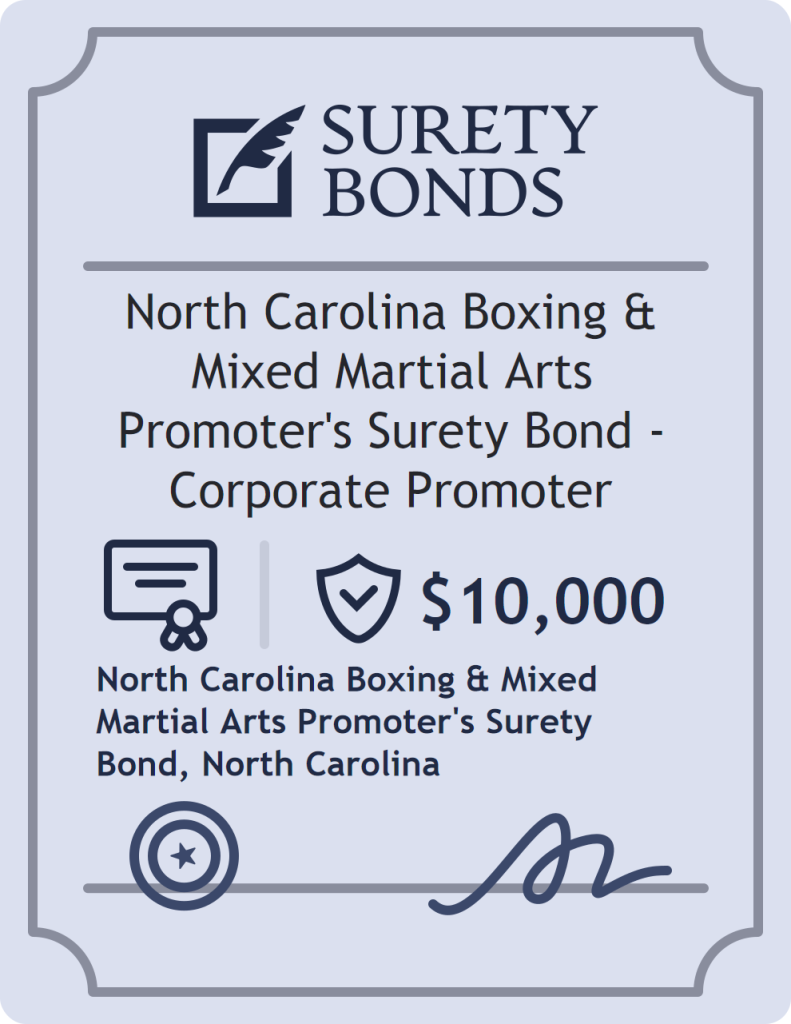 Surety bond badge for North Carolina Boxing & Mixed Martial Arts Promoter's Surety Bond - Corporate Promoter