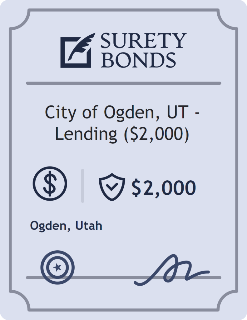 Surety bond badge for City of Ogden, UT - Lending ($2,000)
