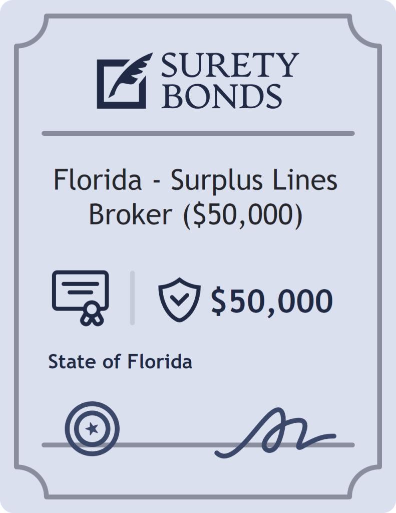 Surety bond badge for Florida - Surplus Lines Broker ($50,000)