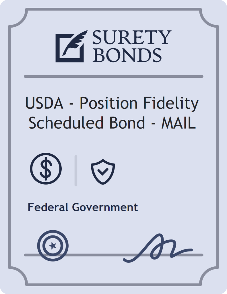 Surety bond badge for USDA - Position Fidelity Scheduled Bond - MAIL