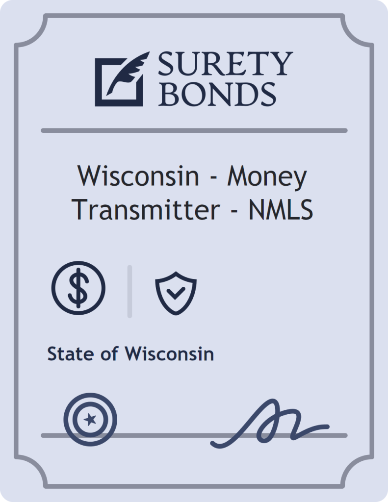 Wisconsin - Money Transmitter - NMLS surety bond badge