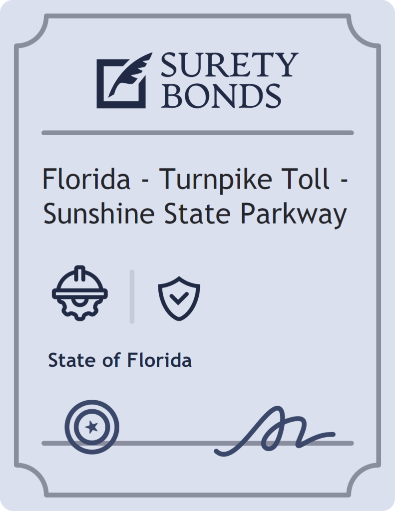 Surety bond badge for Florida - Turnpike Toll - Sunshine State Parkway