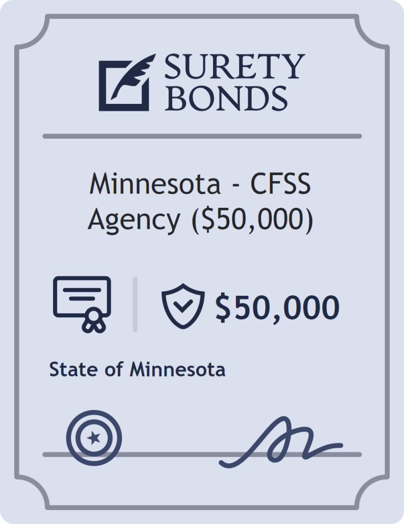 Surety bond badge for Minnesota - CFSS Agency ($50,000)
