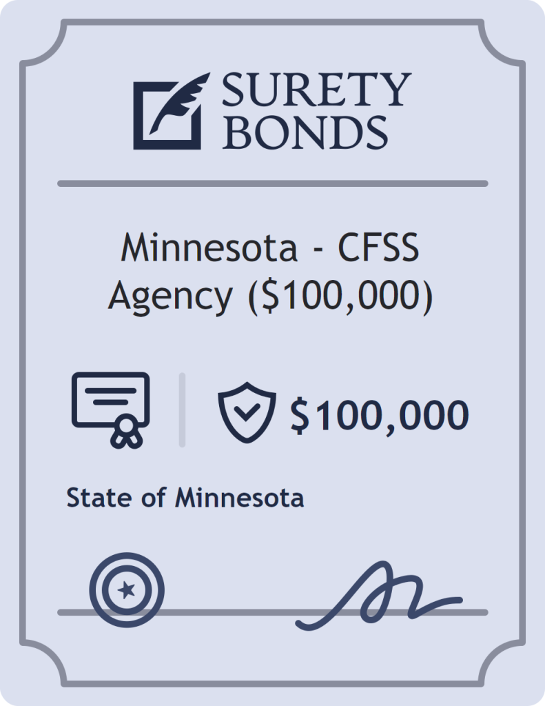 Surety bond badge for Minnesota - CFSS Agency ($100,000)