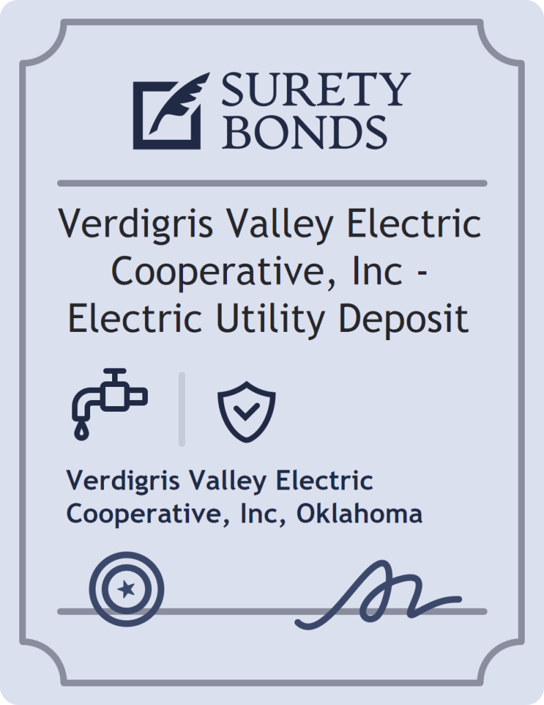 Surety bond badge for Verdigris Valley Electric Cooperative, Inc - Electric Utility Deposit