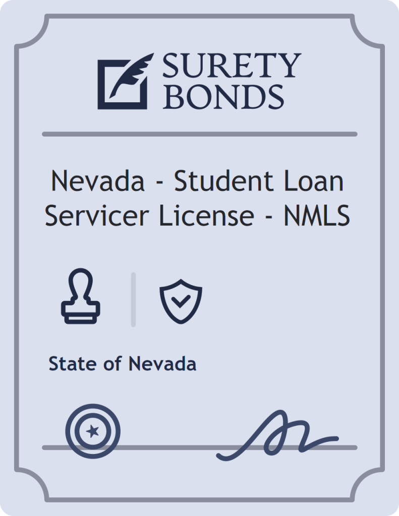 Surety bond badge for Nevada - Student Loan Servicer License - NMLS