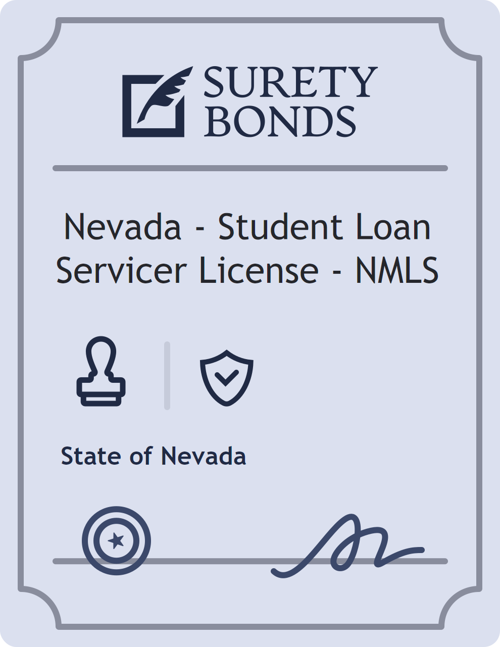 Surety bond badge for Nevada - Student Loan Servicer License - NMLS