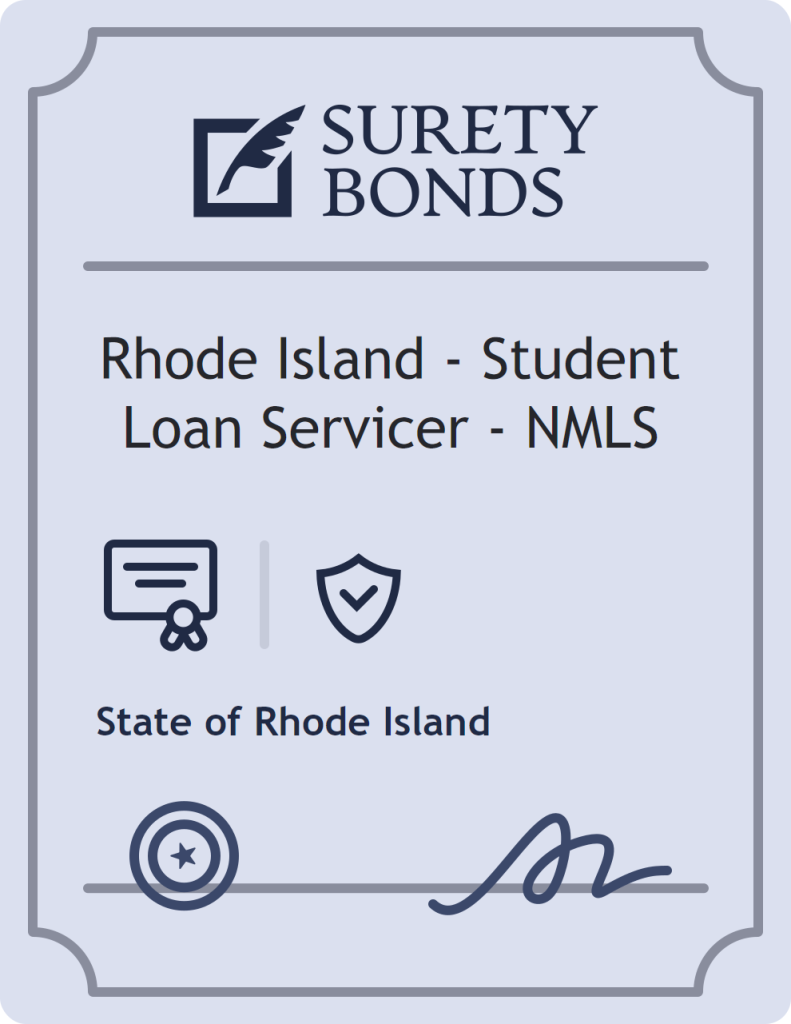 Surety bond badge for Rhode Island - Student Loan Servicer - NMLS