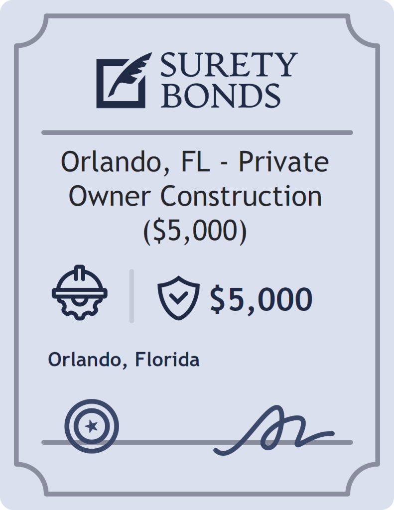 Surety bond badge for Orlando, FL - Private Owner Construction ($5,000)
