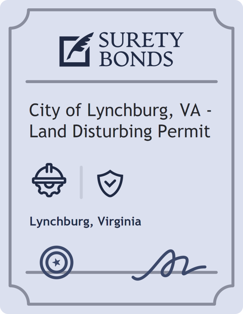 Surety bond badge for City of Lynchburg, VA - Land Disturbing Permit