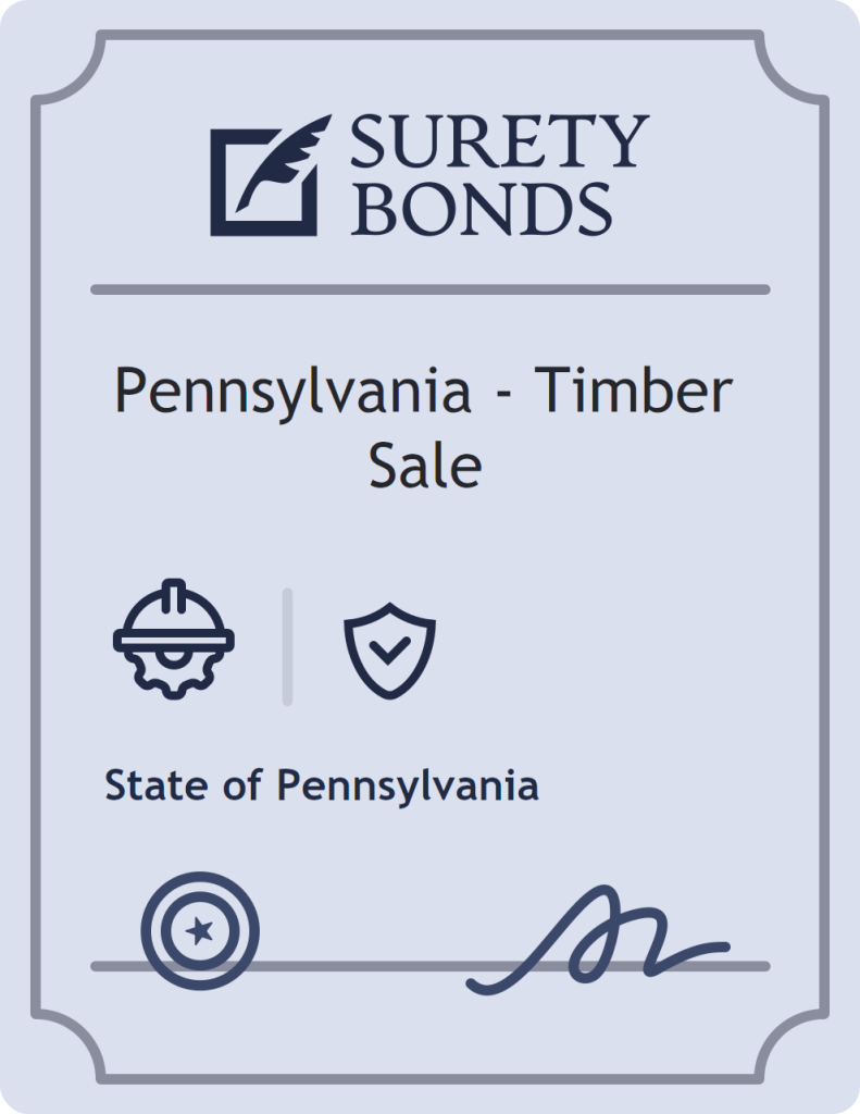 Surety bond badge for Pennsylvania - Timber Sale