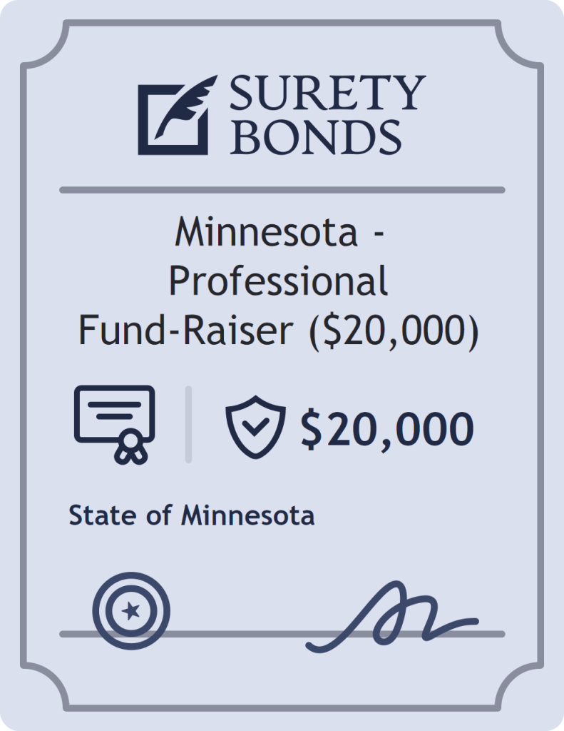 Surety bond badge for Minnesota - Professional Fund-Raiser ($20,000)