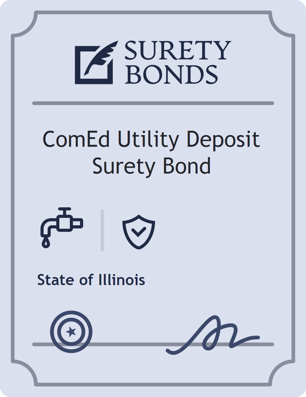 Surety bond badge for ComEd Utility Deposit Surety Bond