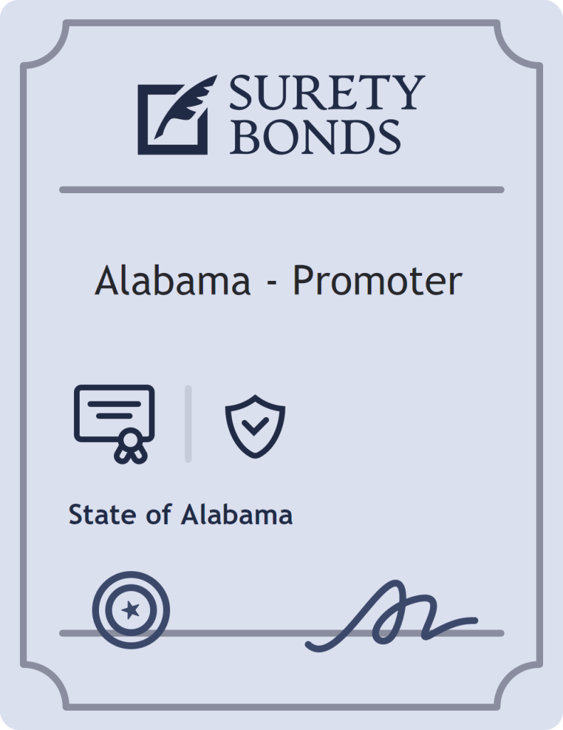 Surety bond badge for Alabama - Promoter