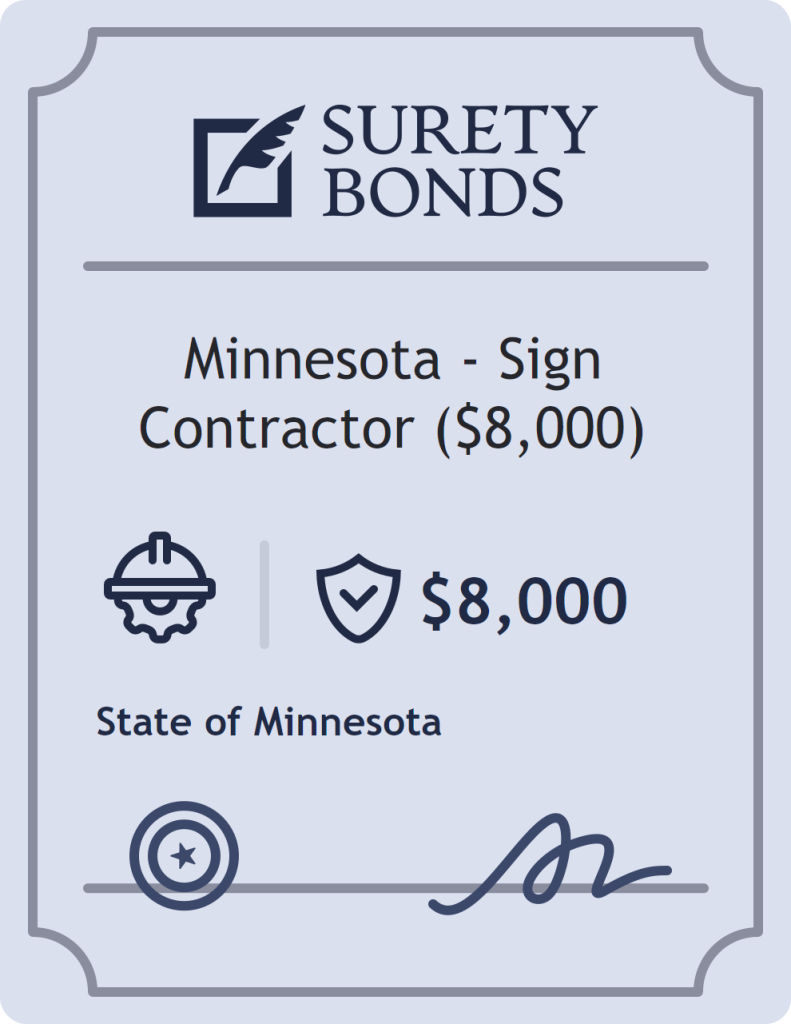 Surety bond badge for Minnesota - Sign Contractor ($8,000)
