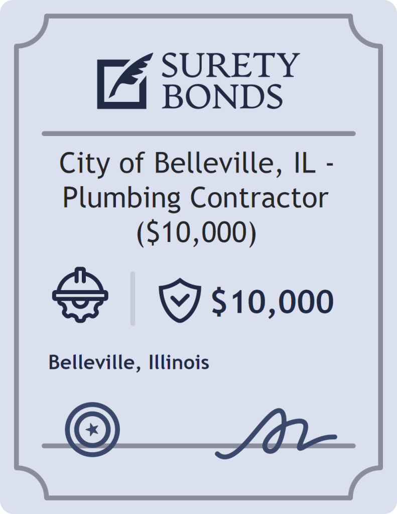 Surety bond badge for City of Belleville, IL - Plumbing Contractor ($10,000)