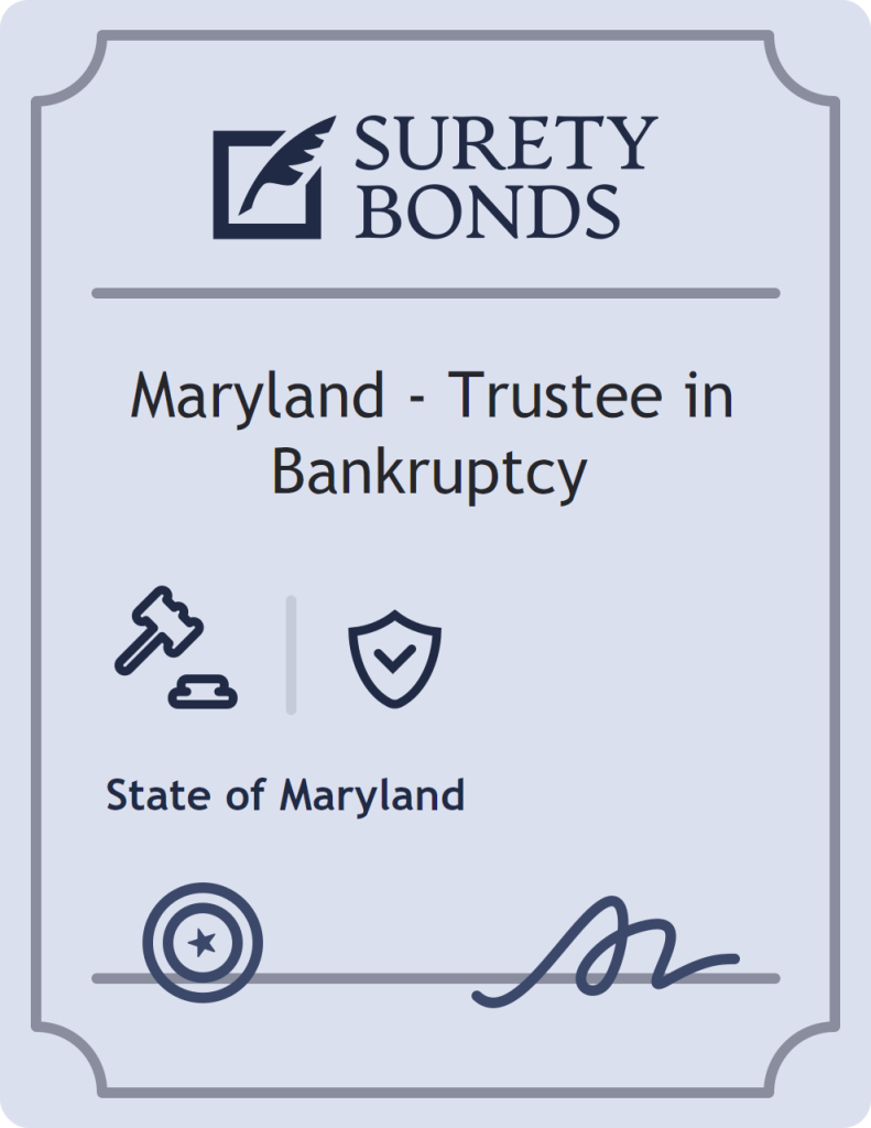 Surety bond badge for Maryland - Trustee in Bankruptcy
