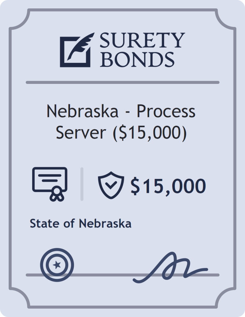Surety bond badge for Nebraska - Process Server ($15,000)