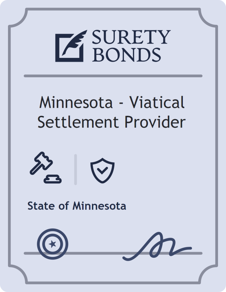 Surety bond badge for Minnesota - Viatical Settlement Provider