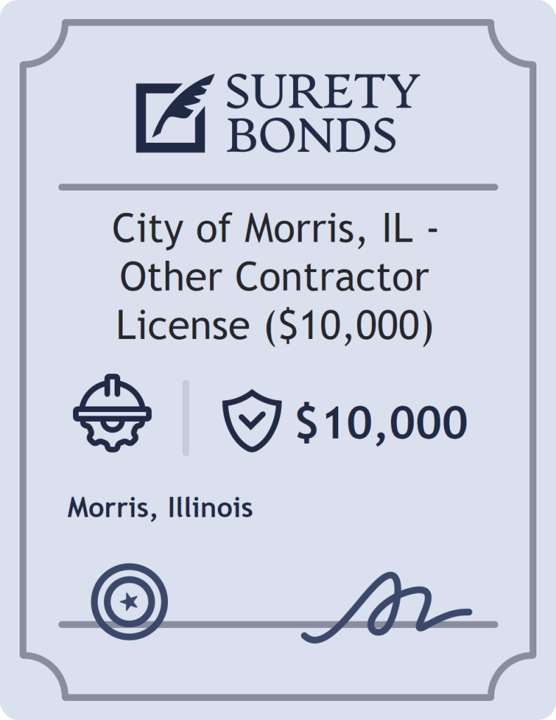 Surety bond badge for City of Morris, IL - Other Contractor License ($10,000)