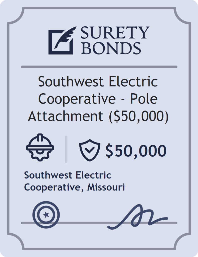 Surety bond badge for Southwest Electric Cooperative - Pole Attachment ($50,000)
