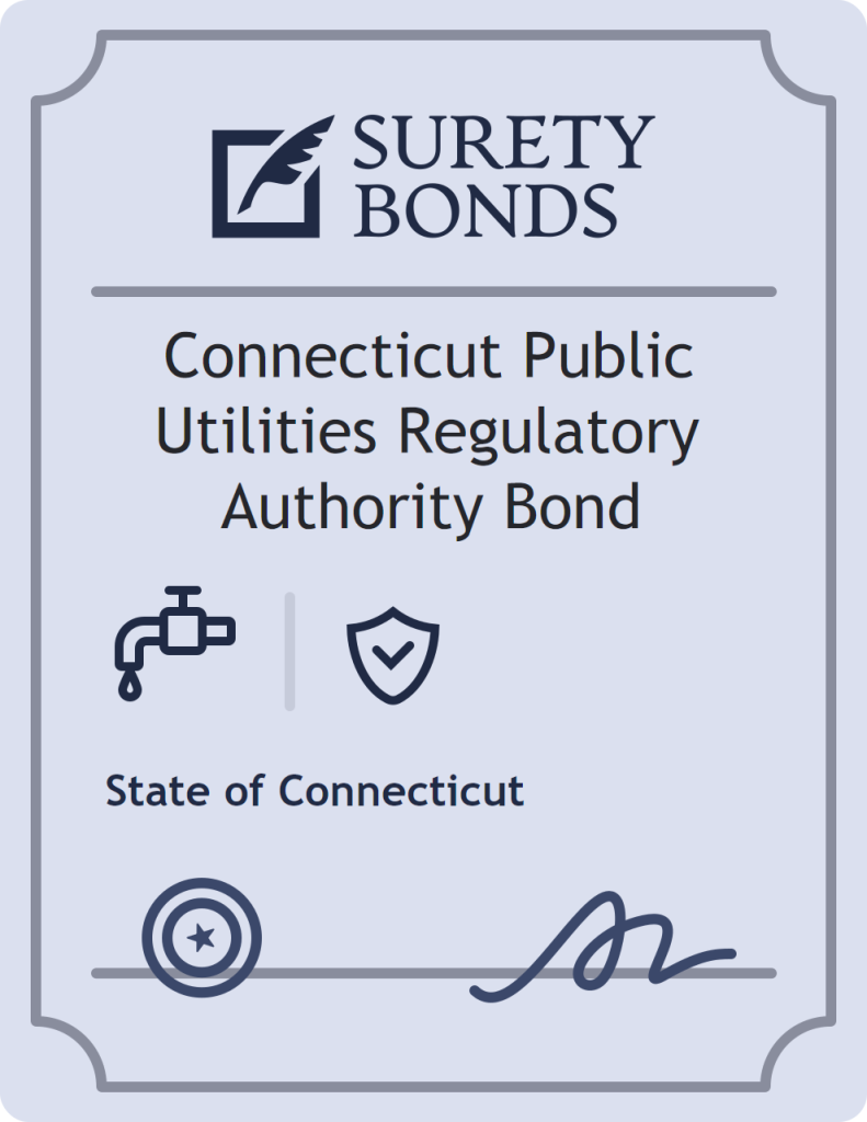 Surety bond badge for Connecticut Public Utilities Regulatory Authority Bond