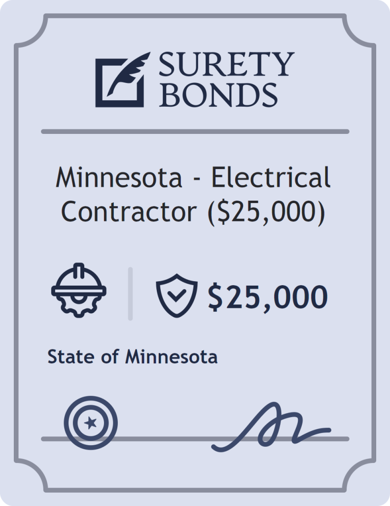 Surety bond badge for Minnesota - Electrical Contractor ($25,000)