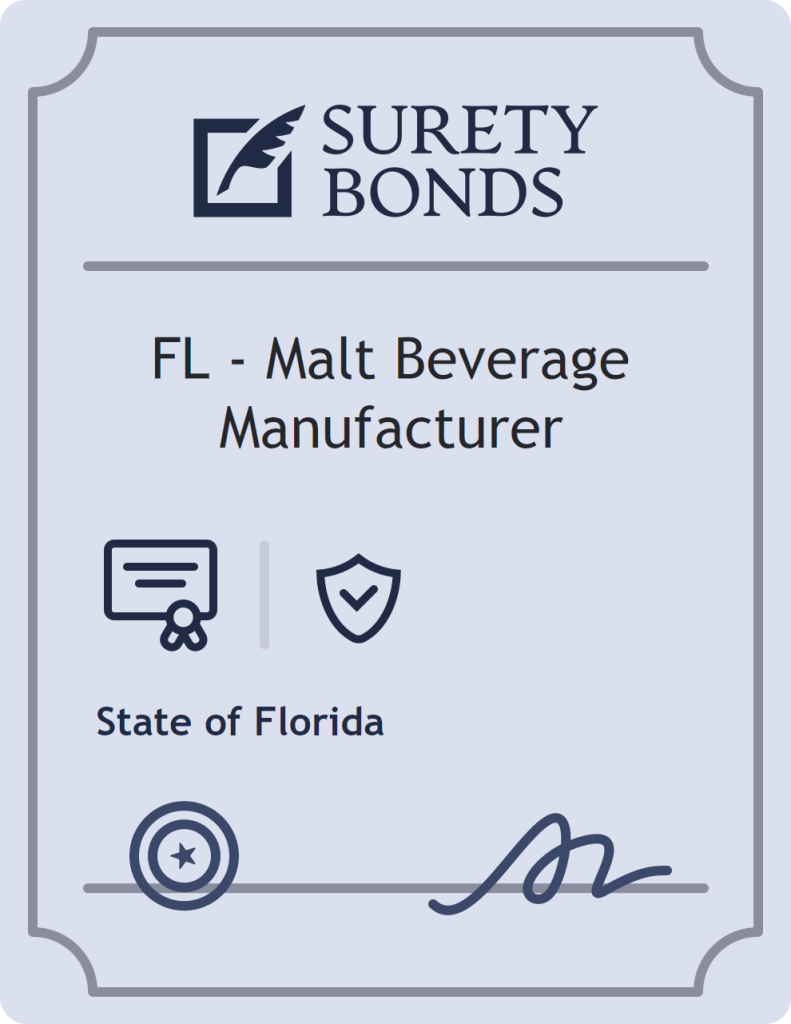 Surety bond badge for FL - Malt Beverage Manufacturer