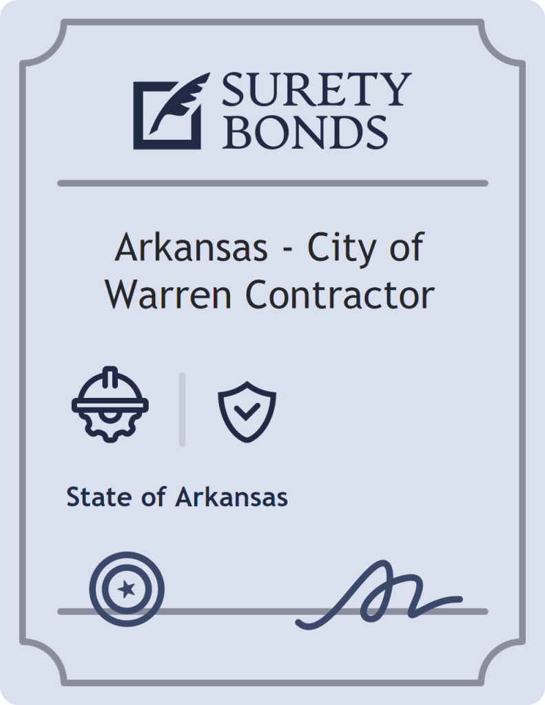 Surety bond badge for Arkansas - City of Warren Contractor