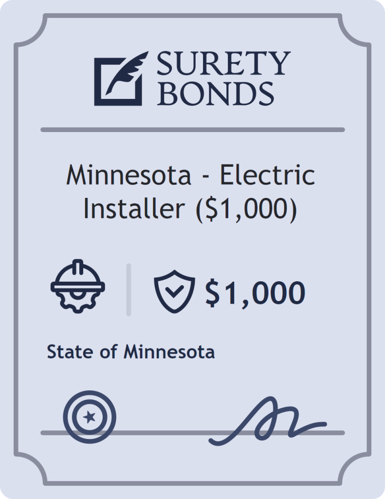 Surety bond badge for Minnesota - Electric Installer ($1,000)