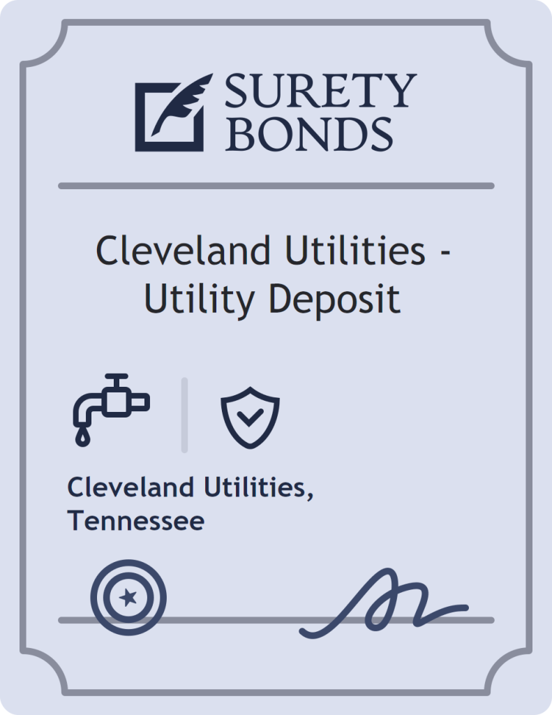 Surety bond badge for Cleveland Utilities - Utility Deposit